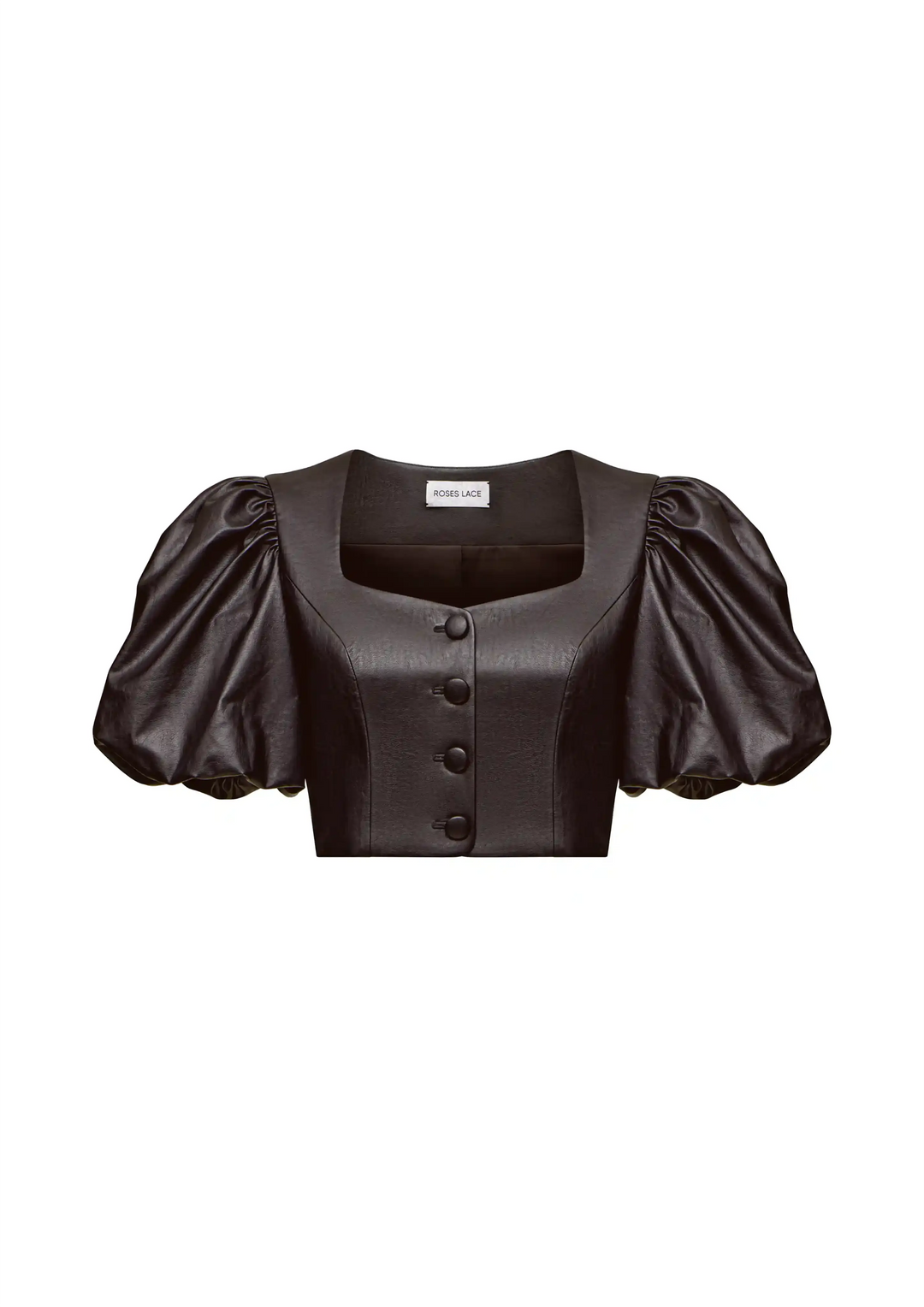 Chanelle-Evie, top and trousers made of chocolate eco-leather