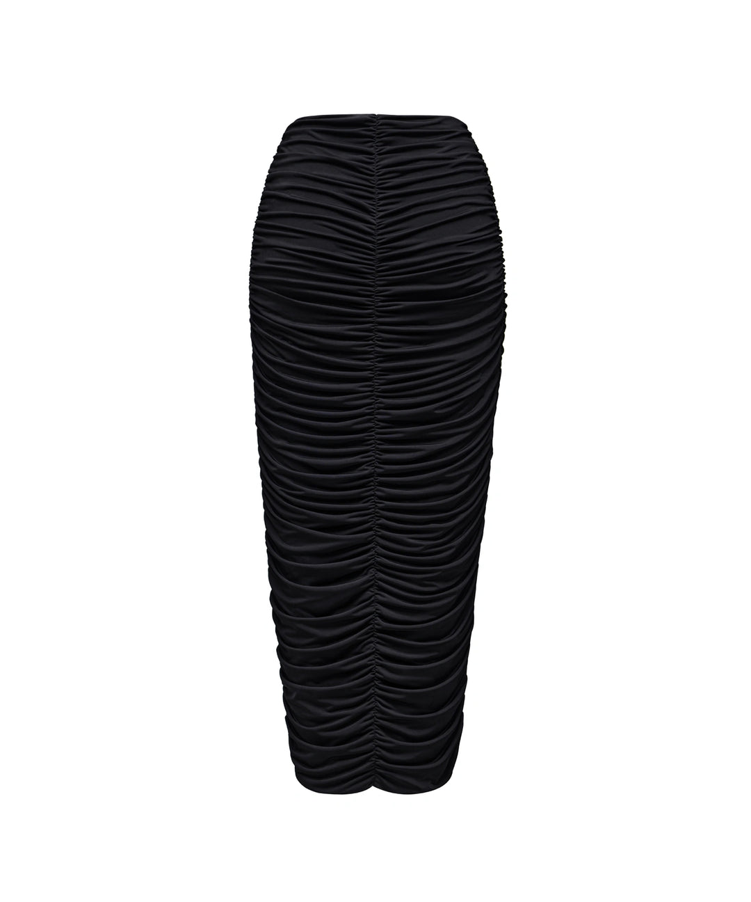Gloria, midi skirt draped made of black biflex