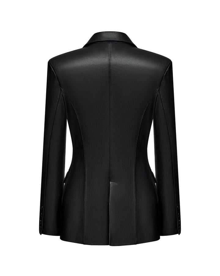 Fila, jacket made of black genuine leather