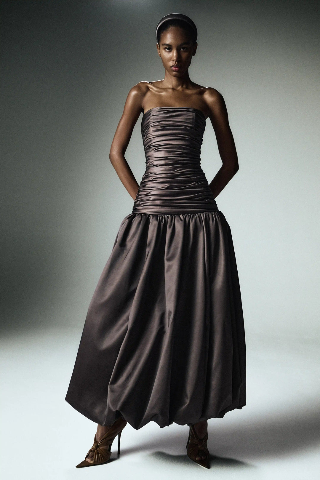 Taylor midi, midi dress made of chocolate satin