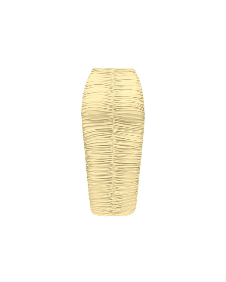Lia midi, midi skirt in yellow biflex