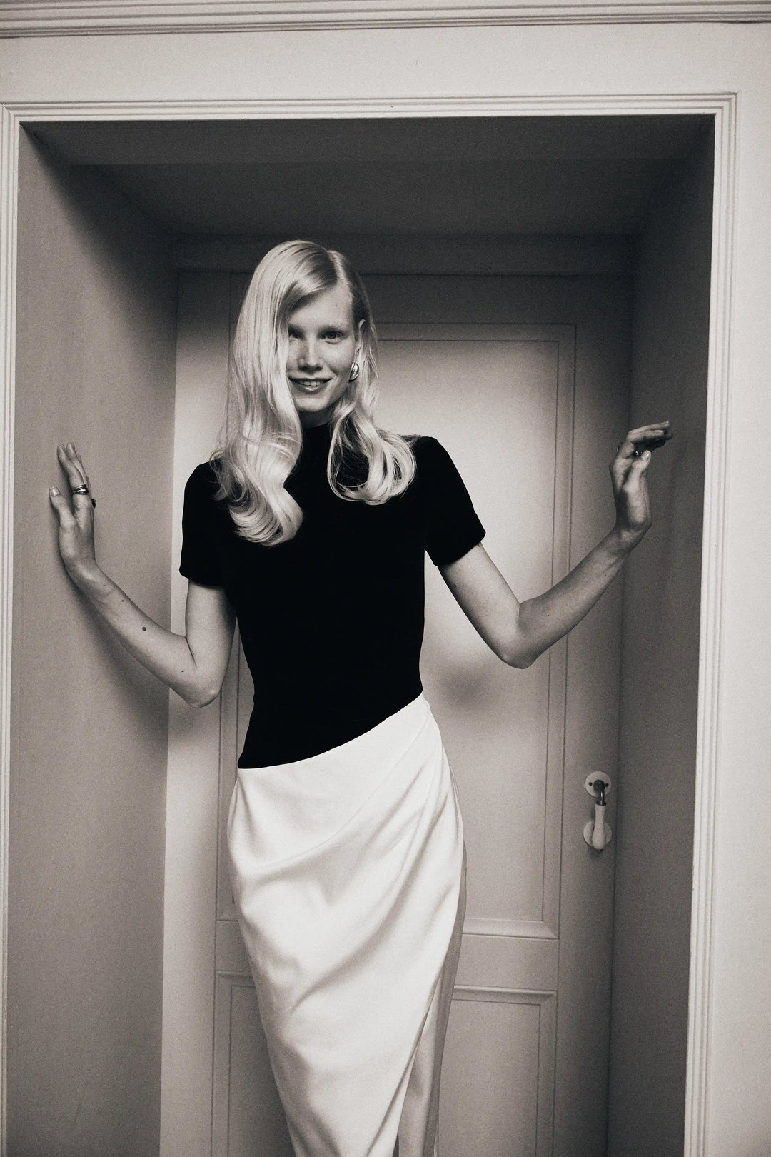 Celine midi, midi dress made of black lace with a skirt of black satin