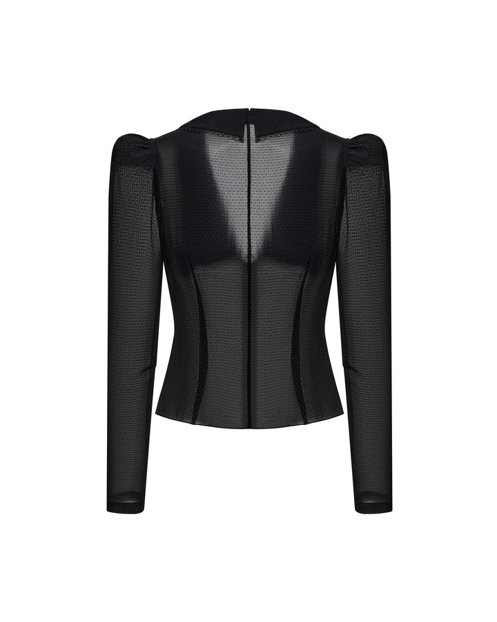 Audriana, black chiffon jacket