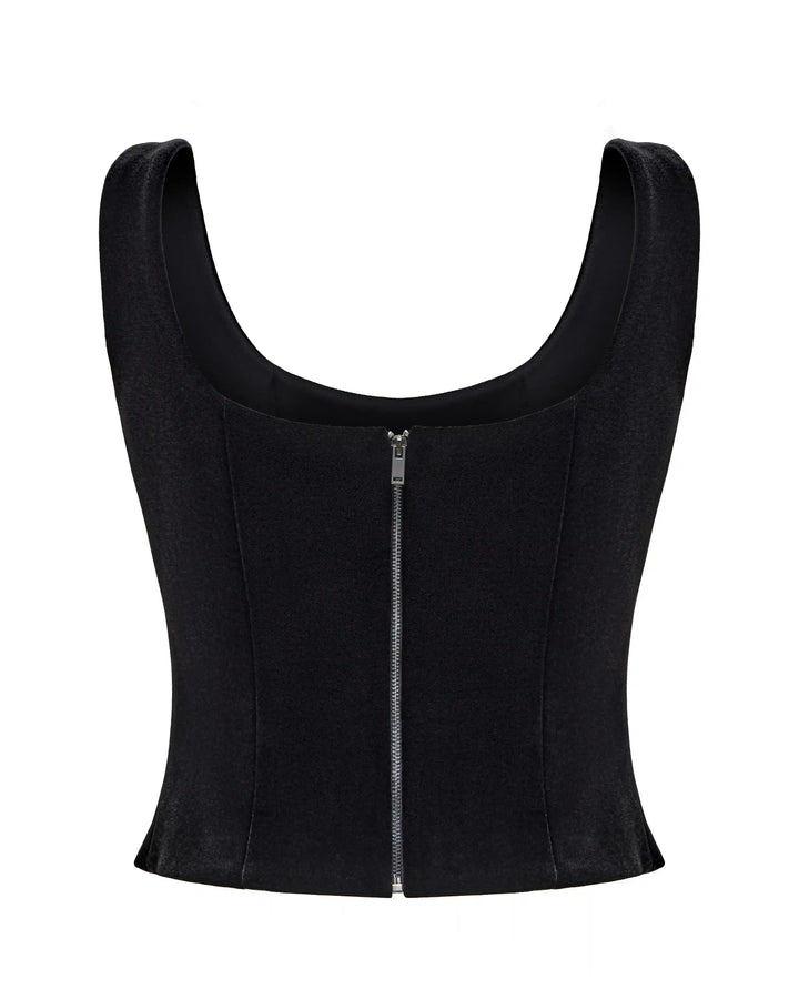 Lee top, corset top made of black velvet