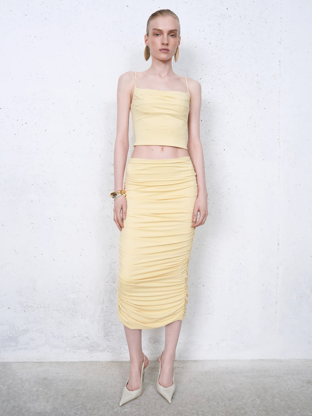 Casey top, top in yellow biflex
