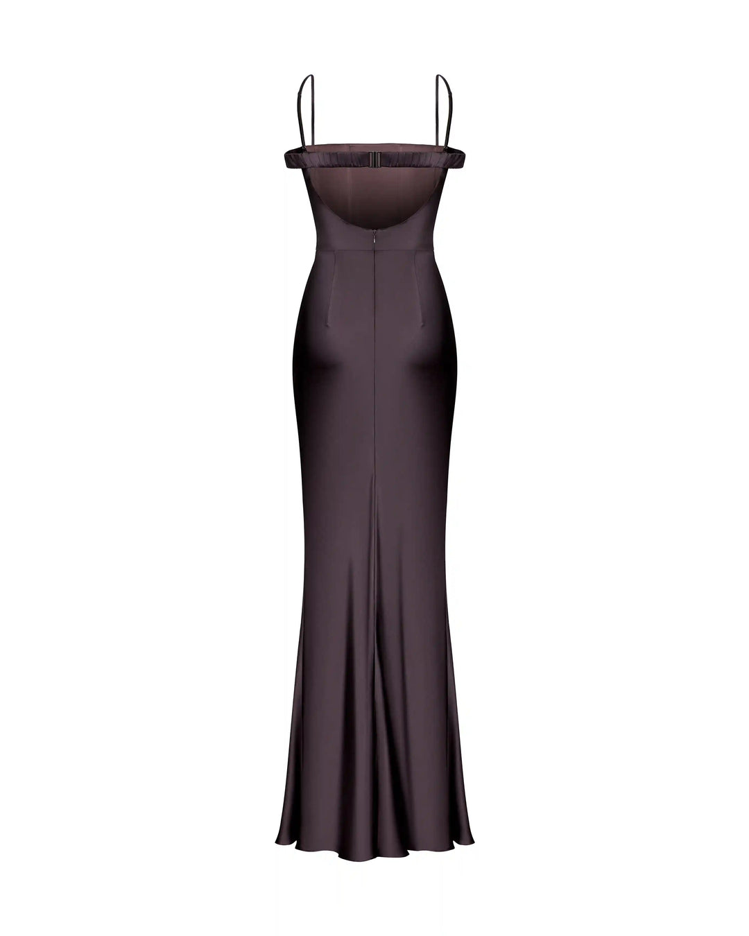 Melany maxi, maxi dress made of chocolate satin