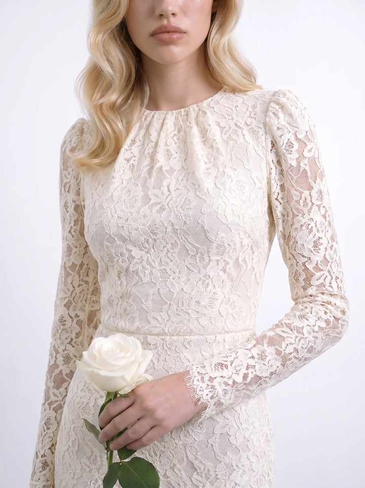 Charlotte midi, ivory lace midi dress