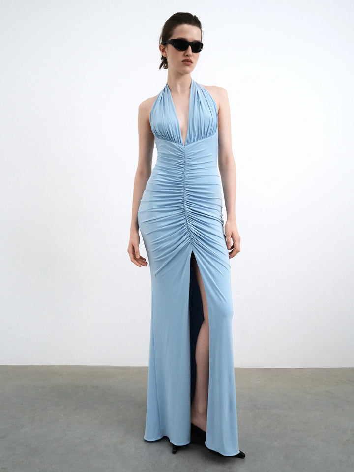 Luna maxi, blue biflex maxi dress