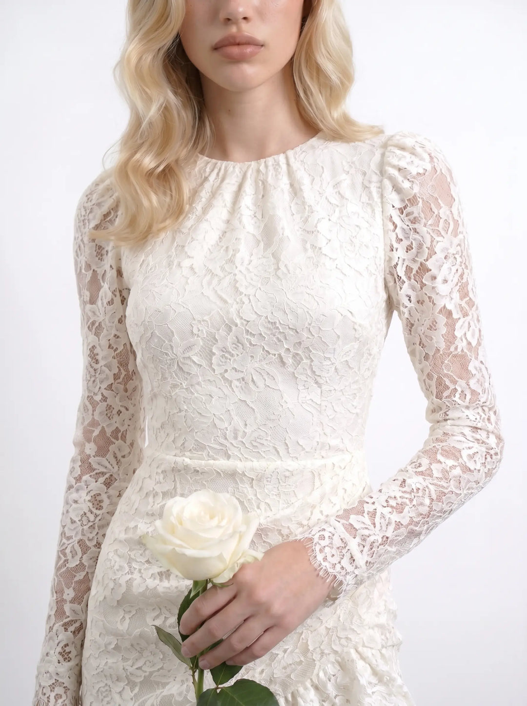 Charlotte mini, ivory lace mini dress