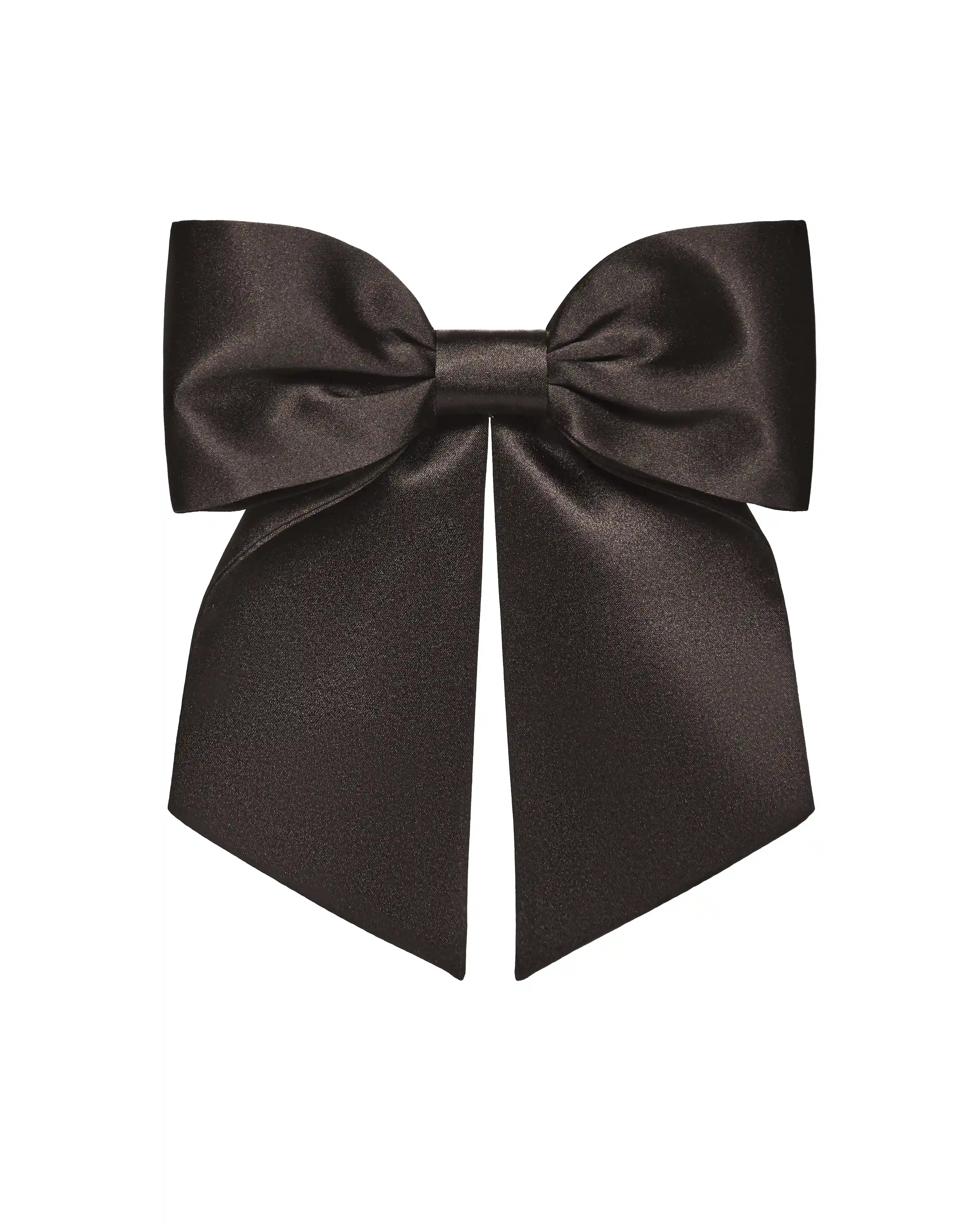 Mirella, hair bow made of dense chocolate satin