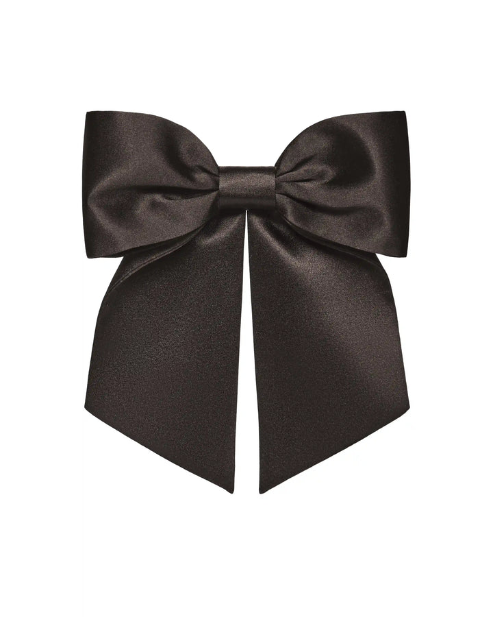 Mirella, hair bow made of dense chocolate satin