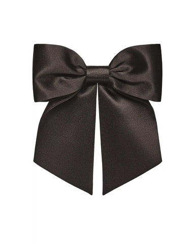 Mirella, hair bow made of dense chocolate satin