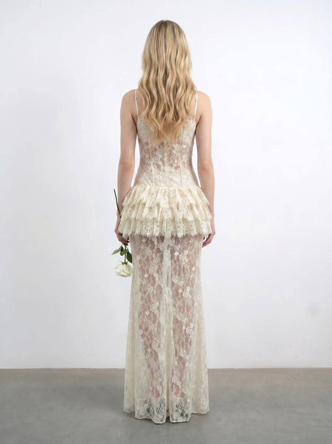 Andrea maxi, ivory lace maxi dress