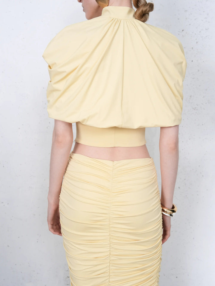 Hazel, cover-up in yellow biflex