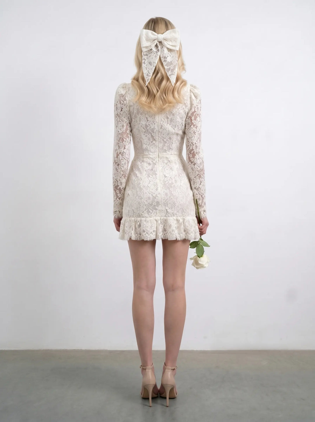 Charlotte mini, ivory lace mini dress