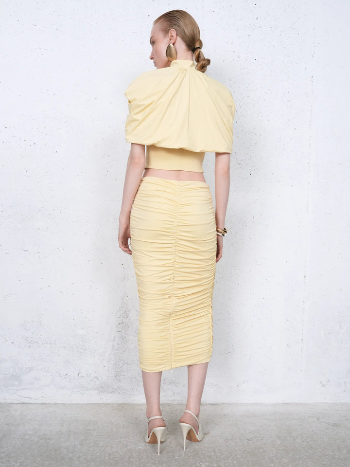 Hazel, cover-up in yellow biflex