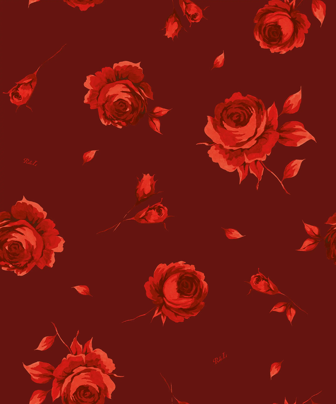 Aisha, burgundy chiffon ribbon with a floral print