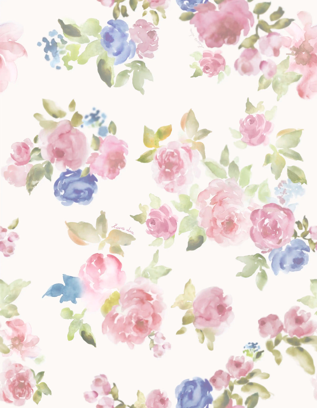 Willow, milky batiste top with a floral print and a rose detail