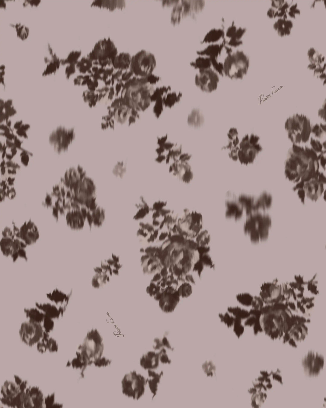 Rosetta, beige crepe de chine blouse with chocolate flowers