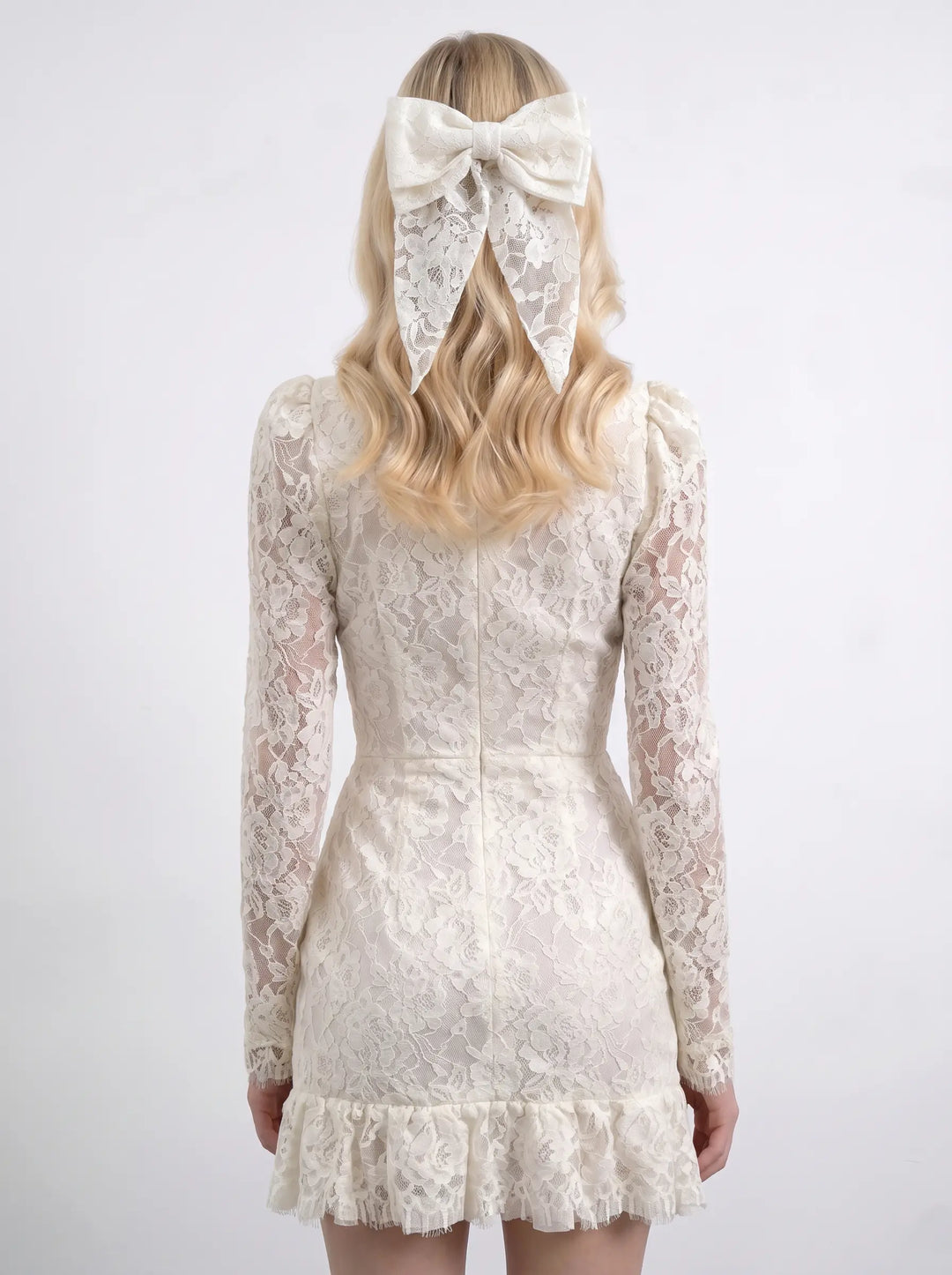 Charlotte mini, ivory lace mini dress