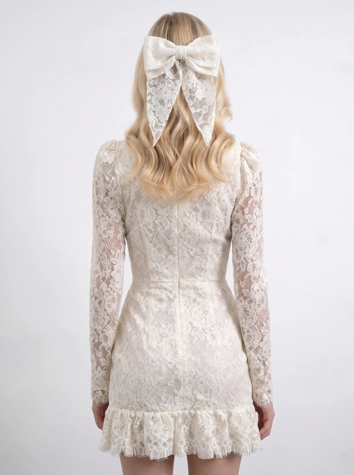 Charlotte mini, ivory lace mini dress