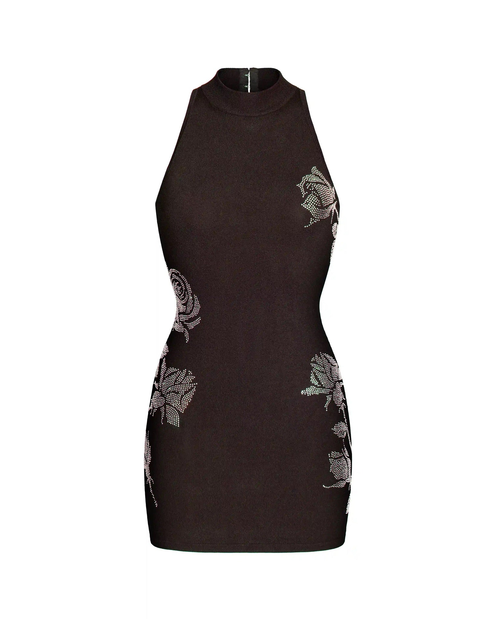 Viva mini, mini dress made of chocolate cotton with rhinestones
