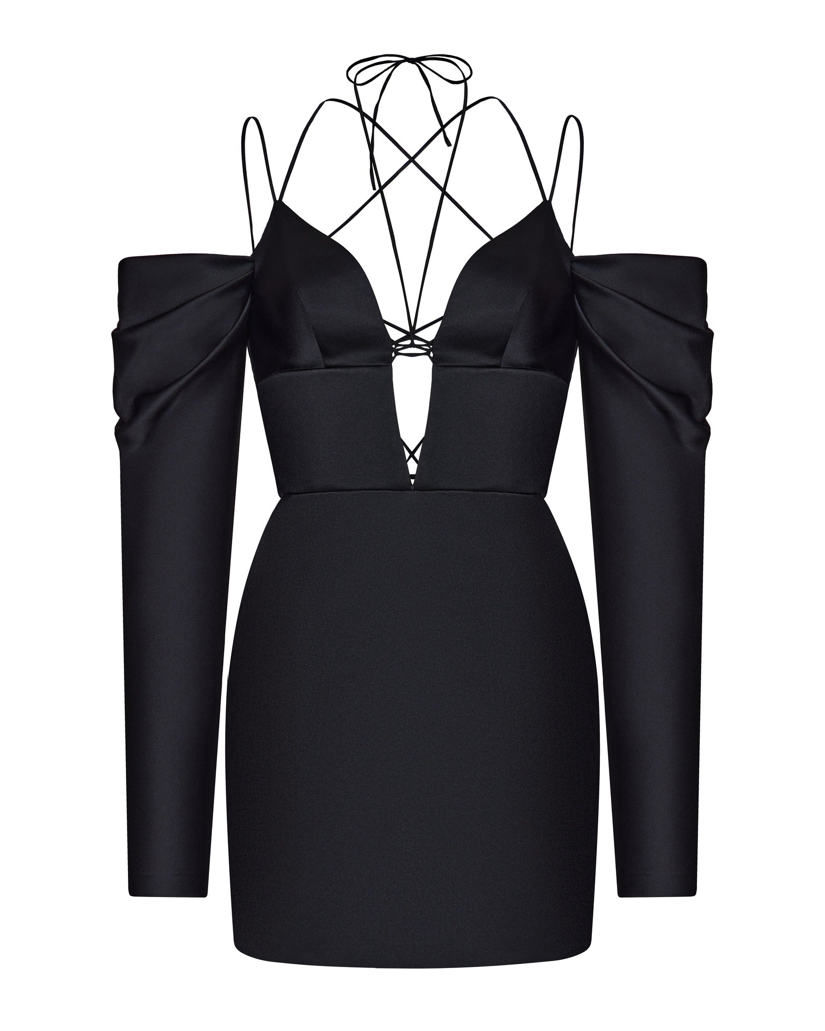 Essiena, black mini dress