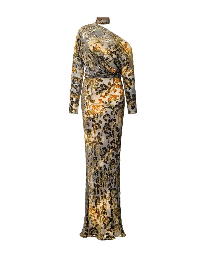 Anika maxi, maxi dress made of devore velvet