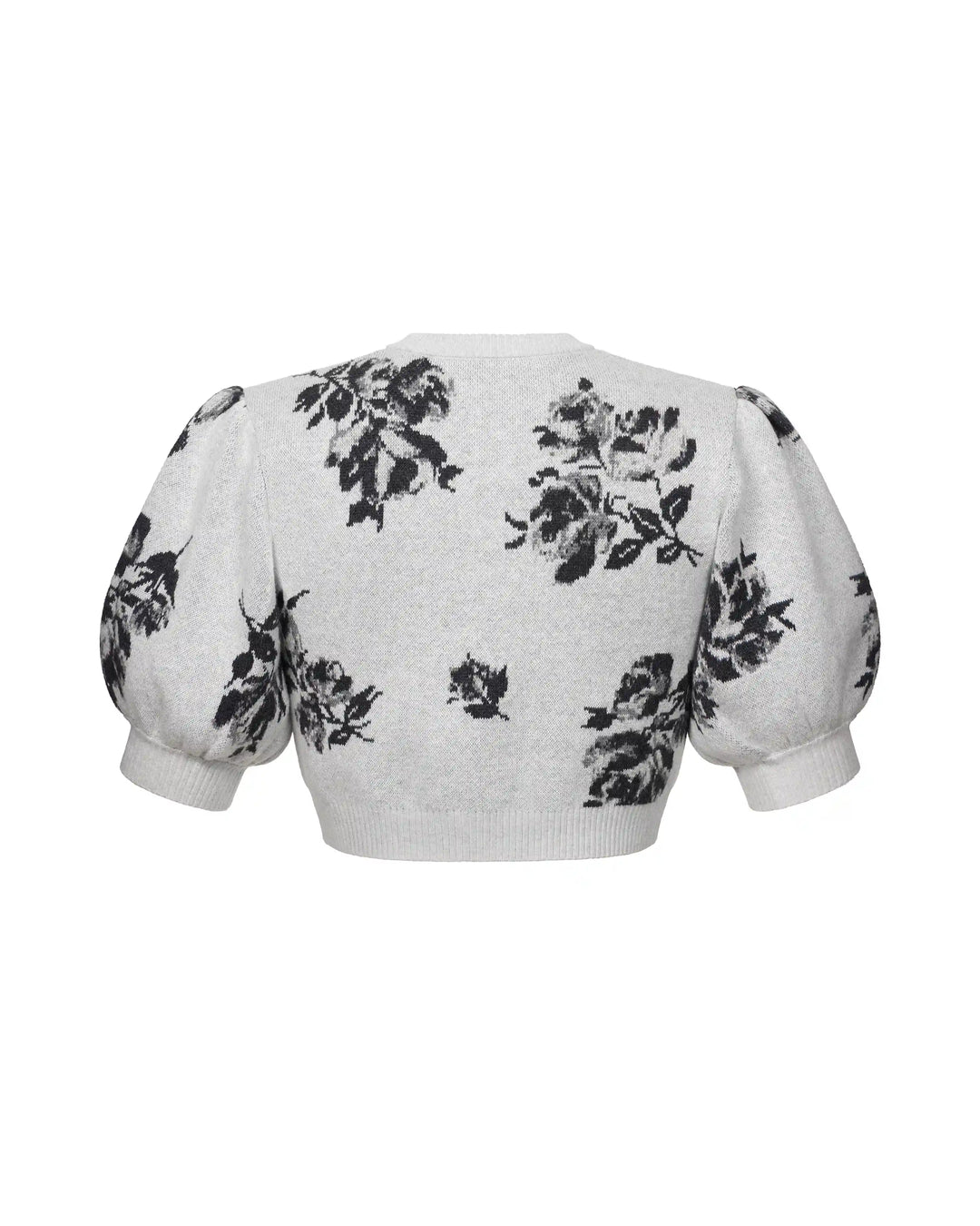 Charlize-Dorothy, knitted set made of gray cotton with floral print