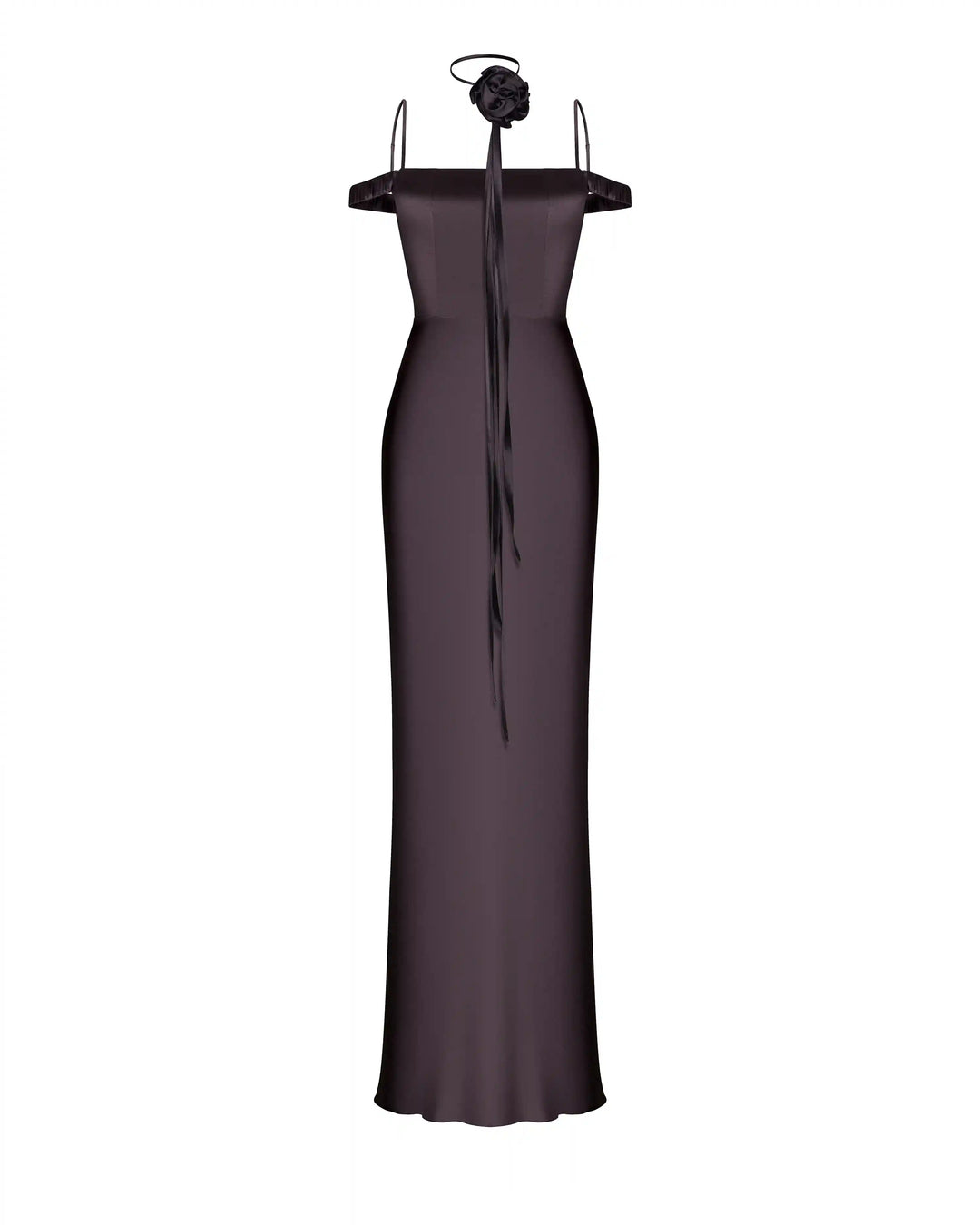 Melany maxi, maxi dress made of chocolate satin