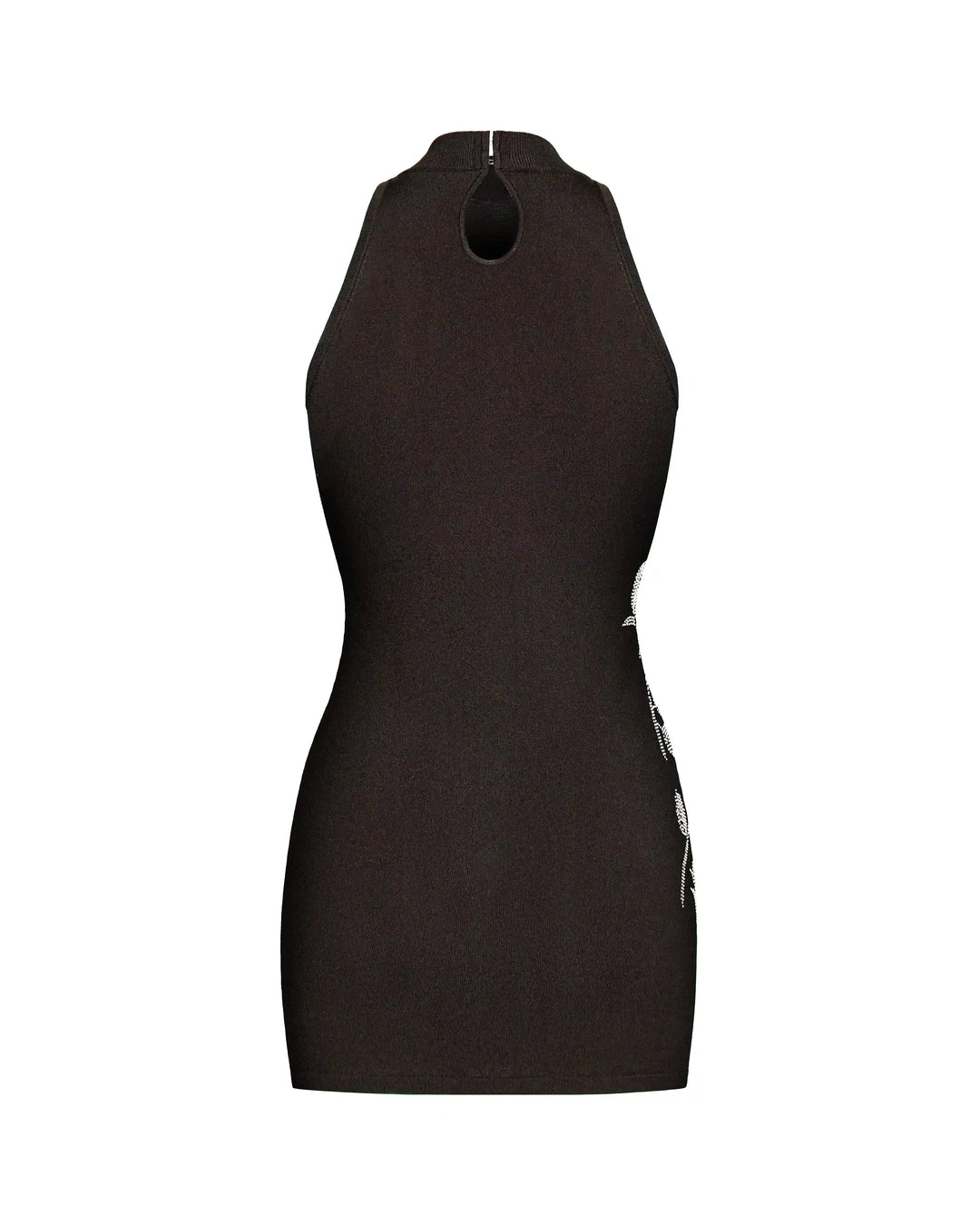 Viva mini, mini dress made of chocolate cotton with rhinestones
