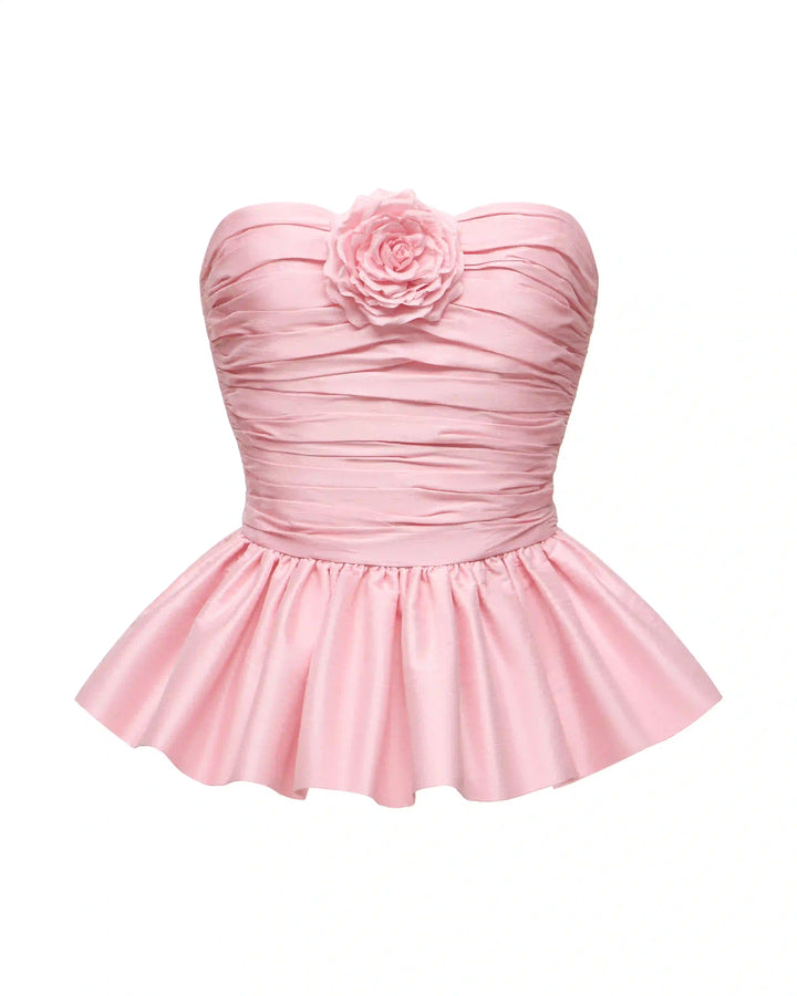 Rosalie, corset top made of pink taffeta