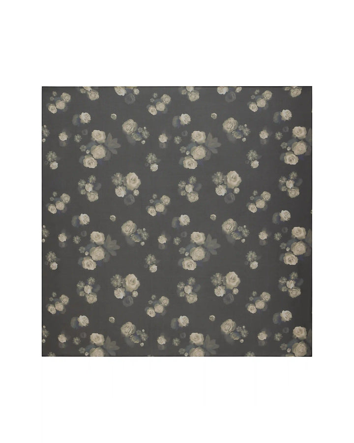 Leticia, headscarf made of black chiffon with floral print