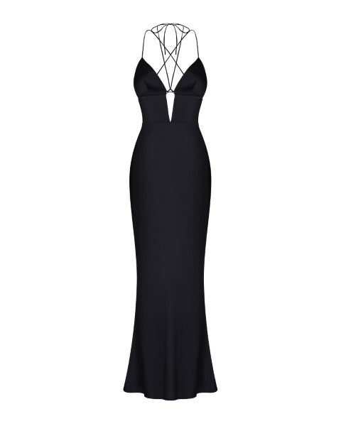 Liana, maxi silk dress with straps