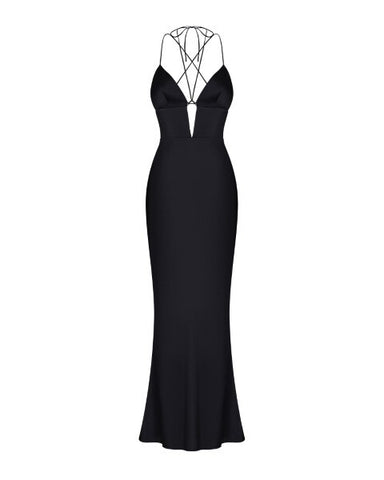 Liana, maxi silk dress with straps