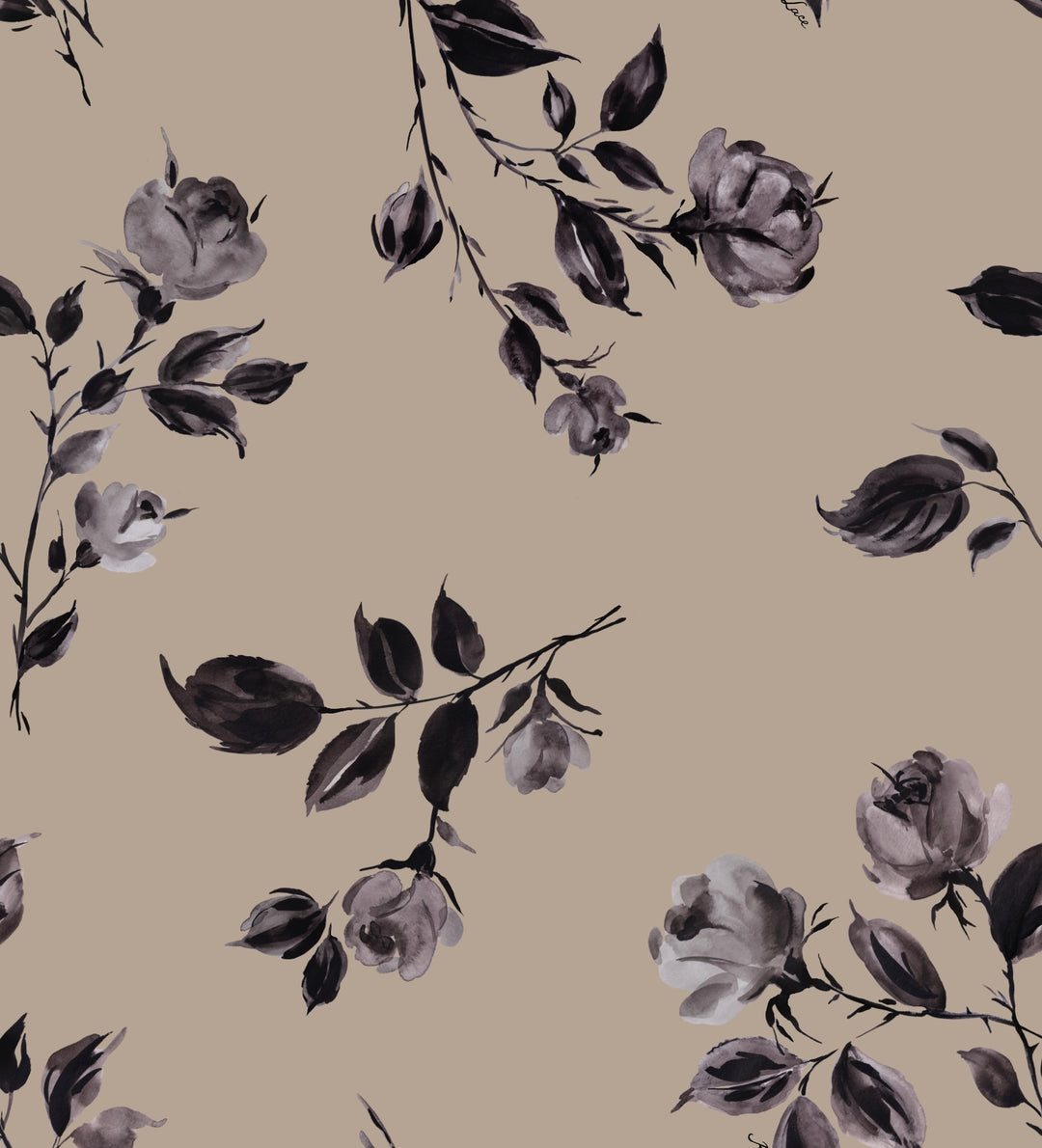 Heather-Dorothy, knitted set made of beige cotton with floral print