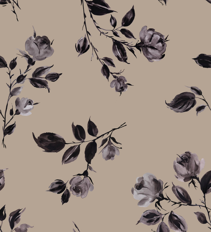Heather-Dorothy, knitted set made of beige cotton with floral print